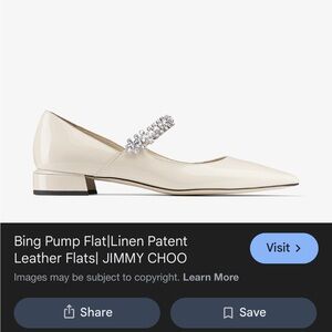 Jimmy Cho Cream Patent Leather Bing Mary Jane Flats INSPIRED